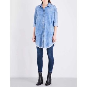 Topshop Light Blue Denim Shirt Dress